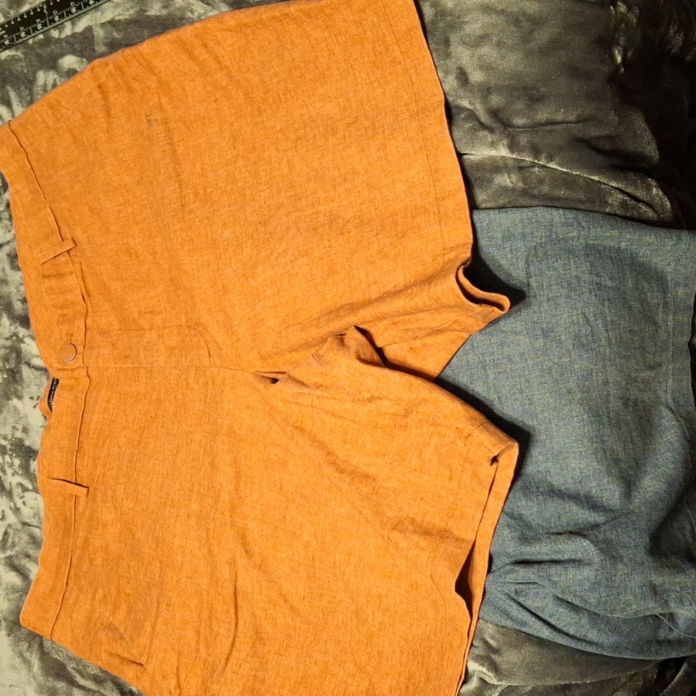 Banana Republic 9” Linen Blend Shorts In Clay Men's 42 Rust Orange